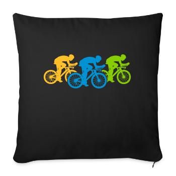 Bicycle Team Triathlon - Sofa pillowcase 17,3'' x 17,3'' (45 x 45 cm) - black - Front