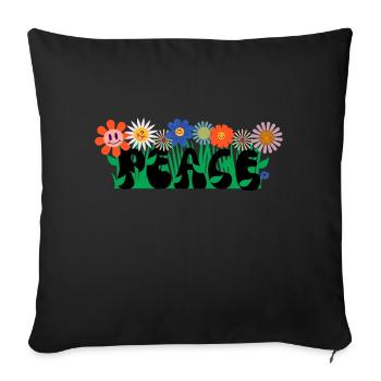 PEACE - Sofa pillowcase 17,3'' x 17,3'' (45 x 45 cm) - black - Front