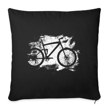 Coup de pinceau de la silhouette du vélo - Housse de coussin décorative 45 x 45 cm - noir - Devant