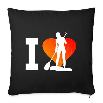 Stand up Paddle Board Standup Paddleboard - Housse de coussin décorative 45 x 45 cm - noir - Devant