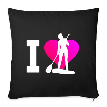 Standup Paddle Standup Paddleboard Stand up Paddli - Sofa pillowcase 17,3'' x 17,3'' (45 x 45 cm) - black - Front