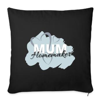 Maman Femme au foyer - Housse de coussin décorative 45 x 45 cm - noir - Devant