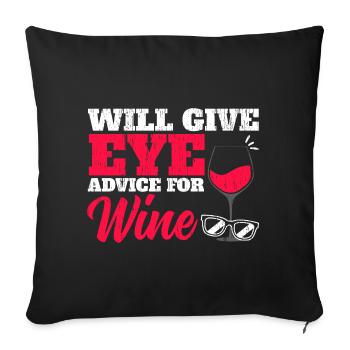 Devient consultation oculaire pour opticien optométriste en vin - Housse de coussin décorative 45 x 45 cm - noir - Devant