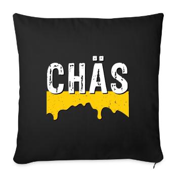 Chäs (SWISS CHEESE) - Sofakissenbezug 45 x 45 cm - Schwarz - Vorne