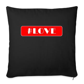 Texte d’amour - Housse de coussin décorative 45 x 45 cm - noir - Devant