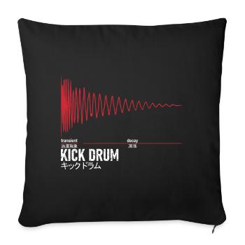 Kick Drum - キックドラム - Sofa pillowcase 17,3'' x 17,3'' (45 x 45 cm) - black - Front