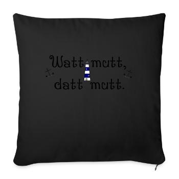 Watt mutt datt mutt mutt - Housse de coussin décorative 45 x 45 cm - noir - Devant