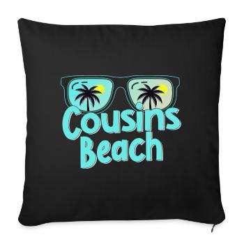 Cousins Beach - Sofa pillowcase 17,3'' x 17,3'' (45 x 45 cm) - black - Front