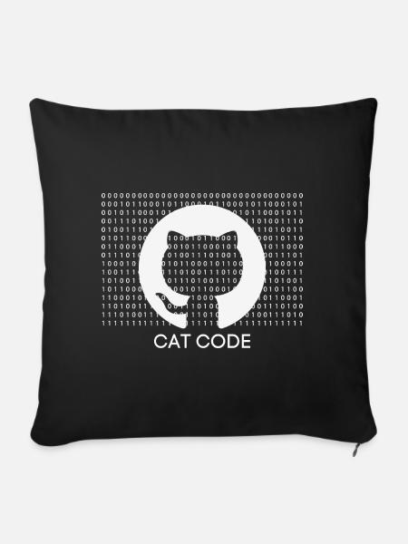 Cat-Code - Sofakissenbezug 45 x 45 cm - Schwarz