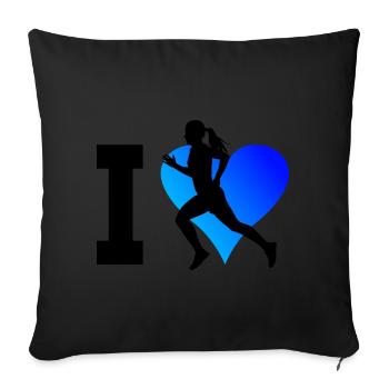 Running Men's Fitness Women's Running Race - Sofa pillowcase 17,3'' x 17,3'' (45 x 45 cm) - black - Front