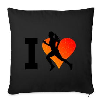 Jogging de course pour hommes Course à pied pour femmes Cross Country R - Housse de coussin décorative 45 x 45 cm - noir - Devant