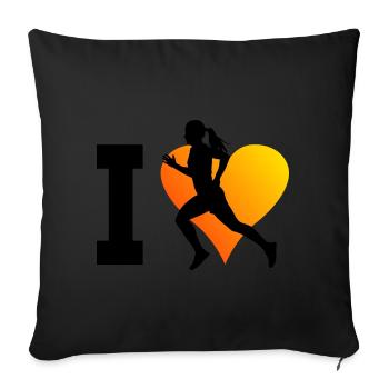 Course Course Jogging Hommes Course Femmes - Housse de coussin décorative 45 x 45 cm - noir - Devant