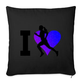 Jogging Cross Country Running Race Running - Sofa pillowcase 17,3'' x 17,3'' (45 x 45 cm) - black - Front