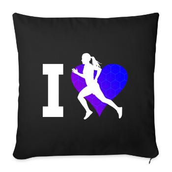 Jogging Running Course Hommes Jogging Fitness - Housse de coussin décorative 45 x 45 cm - noir - Devant