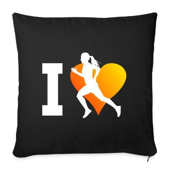 Jogging Running Jogging Fitness Course Hommes - Housse de coussin décorative 45 x 45 cm - noir - Devant
