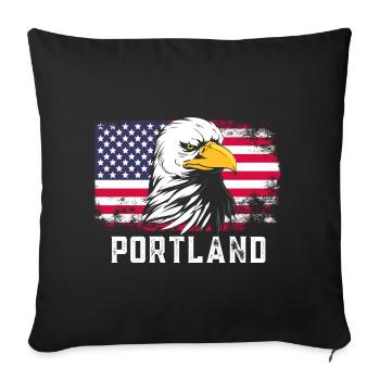Portland - Housse de coussin décorative 45 x 45 cm - noir - Devant