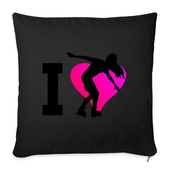 Roller Skating Rollers Roller Skating Rollerskat - Housse de coussin décorative 45 x 45 cm - noir - Devant