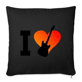 Guitariste Guitariste Femmes Guitare Hommes Gitarris - Housse de coussin décorative 45 x 45 cm - noir - Devant