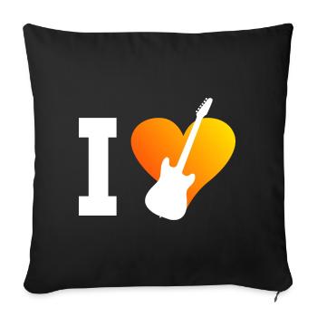 Guitare Hommes Guitare Guitariste Femmes Guitare Joue - Housse de coussin décorative 45 x 45 cm - noir - Devant