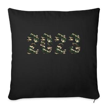 Année 2023 Camouflage Armée Guerre - Housse de coussin décorative 45 x 45 cm - noir - Devant