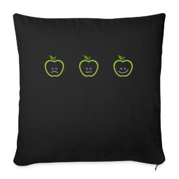 Apples with different faces - Sofa pillowcase 17,3'' x 17,3'' (45 x 45 cm) - black - Front