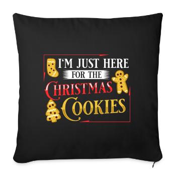 Biscuits de Noël Biscuits Cuisson Biscuits de Noël - Housse de coussin décorative 45 x 45 cm - noir - Devant