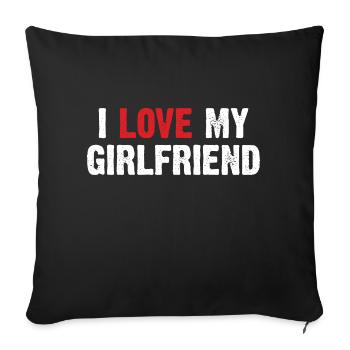 I love my girlfriend - Housse de coussin décorative 45 x 45 cm - noir - Devant