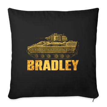Véhicule de combat d’infanterie Bradley - Housse de coussin décorative 45 x 45 cm - noir - Devant