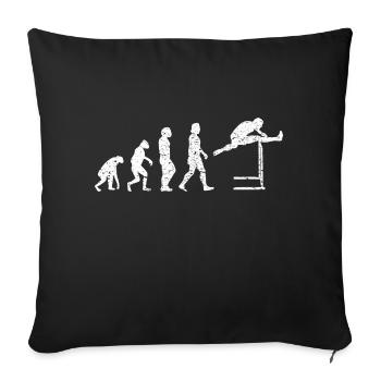 Saut en longueur Saut en longueur Saut en hauteur Triple saut - Housse de coussin décorative 45 x 45 cm - noir - Devant