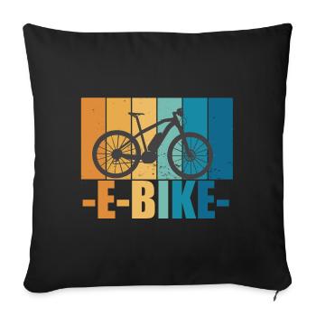 E-Bike Bike Vintage E Bike Battery Gift - Sofa pillowcase 17,3'' x 17,3'' (45 x 45 cm) - black - Front