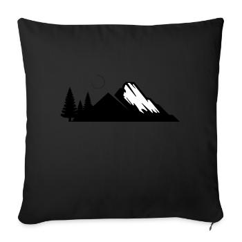 Landschaft Berge - Sofakissenbezug 45 x 45 cm - Schwarz - Vorne