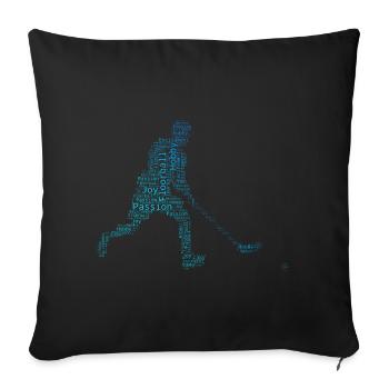 Men's floorball games Salibandy Innebandy - Sofa pillowcase 17,3'' x 17,3'' (45 x 45 cm) - black - Front
