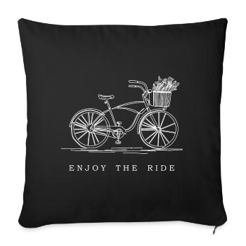 vélo vélo cadeau cadeau idée vélo balade - Housse de coussin décorative 45 x 45 cm - noir - Devant