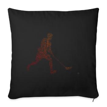 Salibandy Hockey Men's Floorball Innebandy - Sofa pillowcase 17,3'' x 17,3'' (45 x 45 cm) - black - Front