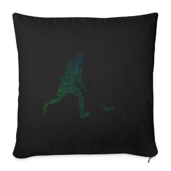 Salibandy Hockey Masculin Floorball féminin Innebandy - Housse de coussin décorative 45 x 45 cm - noir - Devant