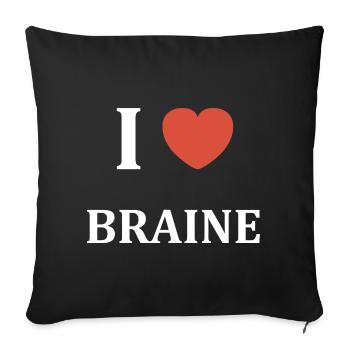 i love Braine - Housse de coussin décorative 45 x 45 cm - noir - Devant