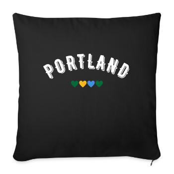 Portland - Housse de coussin décorative 45 x 45 cm - noir - Devant
