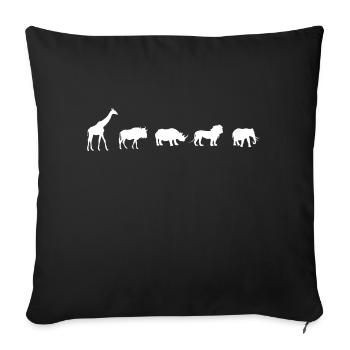 Safari Zoo Animal Safari Zoo - Sofa pillowcase 17,3'' x 17,3'' (45 x 45 cm) - black - Front