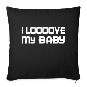 Schwangerschaft Babyparty Babyshower Boy Girl - Sofakissenbezug 45 x 45 cm - Schwarz - Vorne