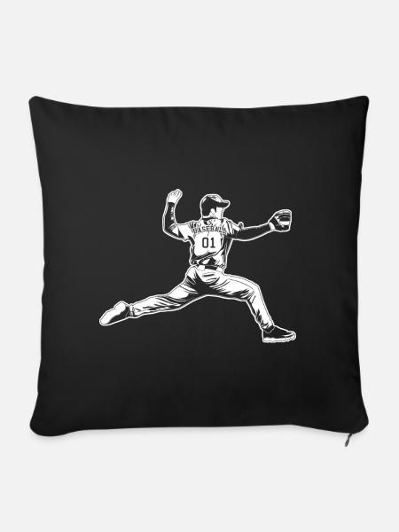Baseball Pitcher - Sofakissenbezug 45 x 45 cm - Schwarz