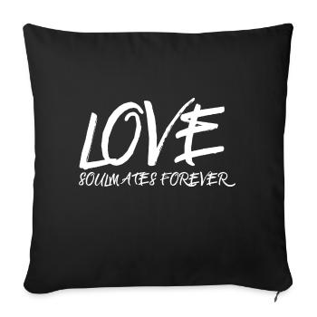 Love - soulmates forever - Sofa pillowcase 17,3'' x 17,3'' (45 x 45 cm) - black - Front