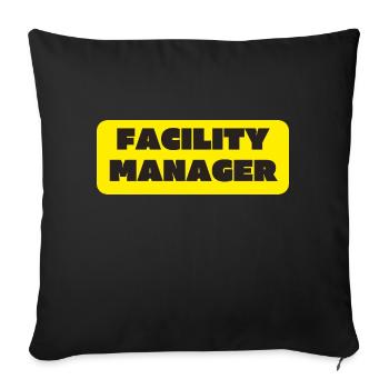 Facility Manager Haustechniker Hausmeister - Sofakissenbezug 45 x 45 cm - Schwarz - Vorne