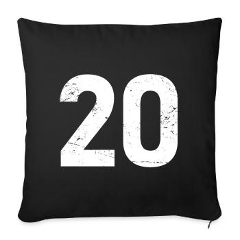Cool Number 20 - 20 ans 20th Birthday Gift - Housse de coussin décorative 45 x 45 cm - noir - Devant