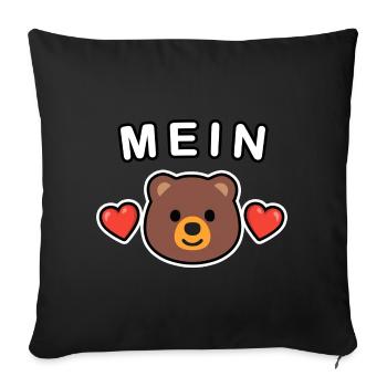 Mein Bär/Bärchen - Kosename für Deinen Schatz ❤️ - Sofakissenbezug 45 x 45 cm - Schwarz - Vorne
