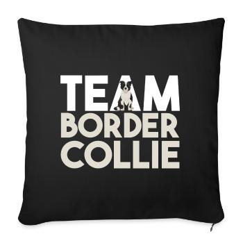 Chien Border Collie - Housse de coussin décorative 45 x 45 cm - noir - Devant