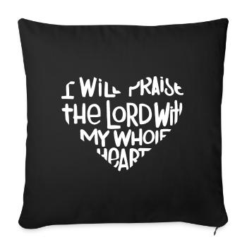 With my whole heart (dark) - Sofa pillowcase 17,3'' x 17,3'' (45 x 45 cm) - black - Front
