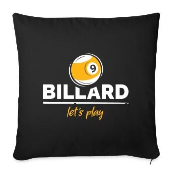 billard pool 9 que ball Logo Verein Team Cup - Sofakissenbezug 45 x 45 cm - Schwarz - Vorne