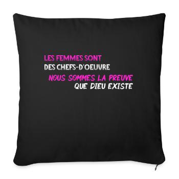 Femmes chefs d'oeuvre PNK WE - Housse de coussin décorative 45 x 45 cm - noir - Devant