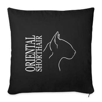 Oriental Shorthair Profile Cat Cat Wilsigns - Sofa pillowcase 17,3'' x 17,3'' (45 x 45 cm) - black - Front