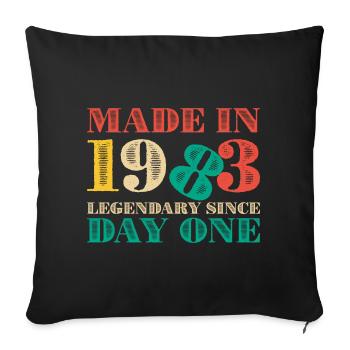 Made in 1993: Legendary Since Day One - Sofa pillowcase 17,3'' x 17,3'' (45 x 45 cm) - black - Front